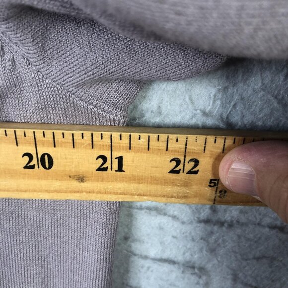 LOGO Lavish Cardigan Sweater Womens XL Taupe Longline Embellished Lace Pockets - Picture 3 of 16